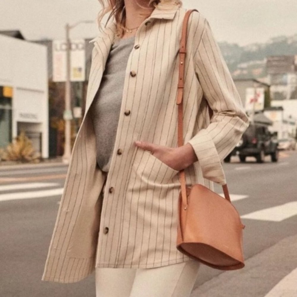 Sezane Will Jacket  - Ecru/Blue